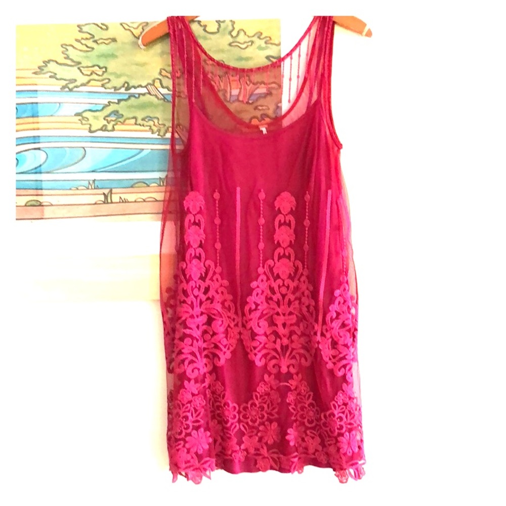 Red free People slip dress